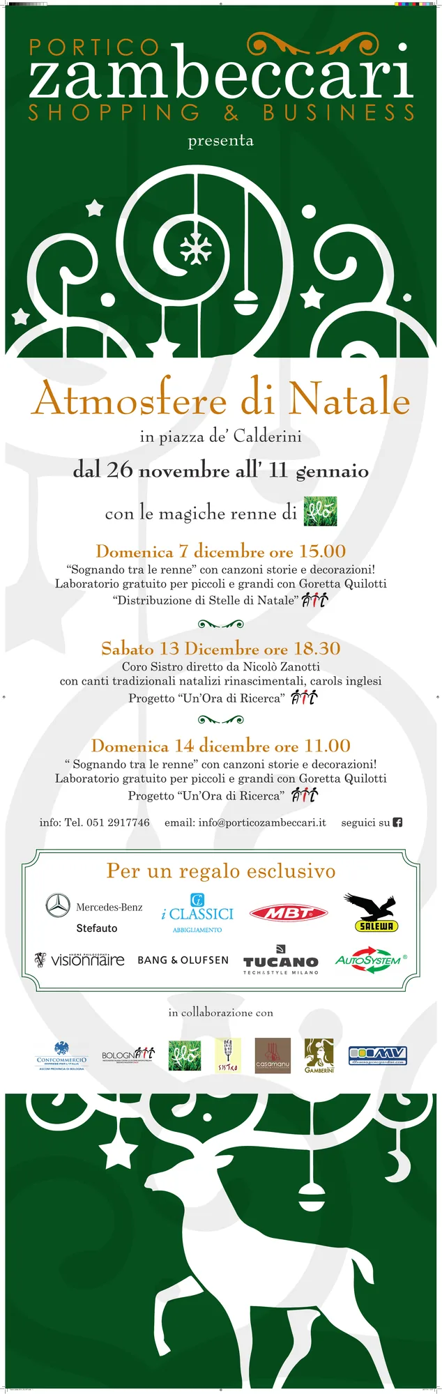 Portico Zambeccari — Shopping & Business — Natale in piazza de' Calderini: eventi natalizi, 61×197 CM