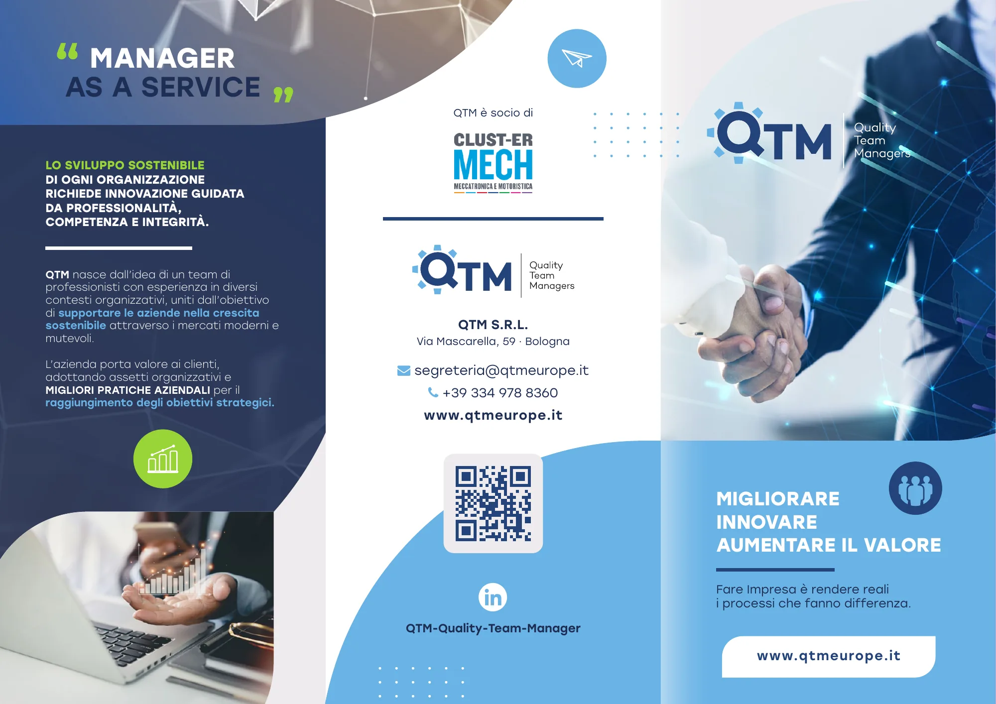 QTM S.r.l. — Consulenza d'impresa in fiera: tavola 1 di 2, A4