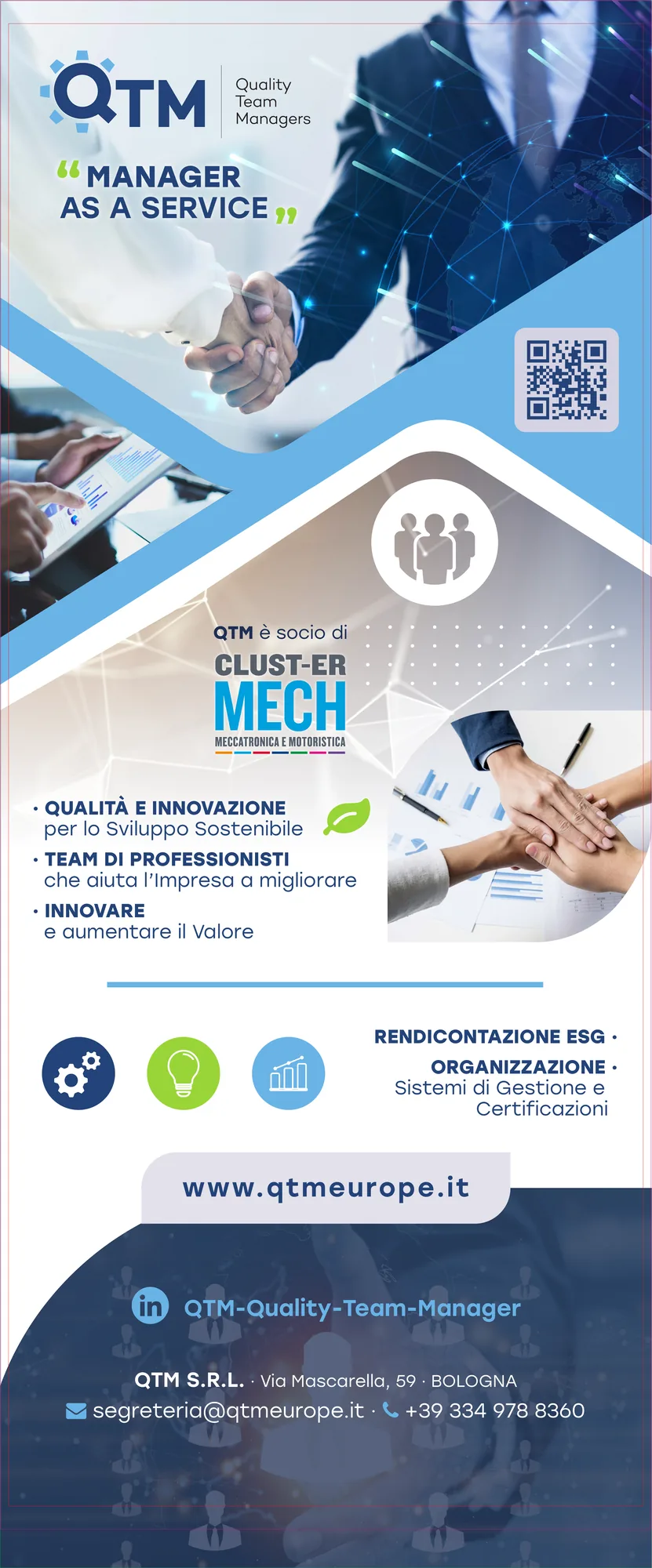QTM S.r.l. — Consulenza d'impresa in fiera: fiera, 85×205 CM